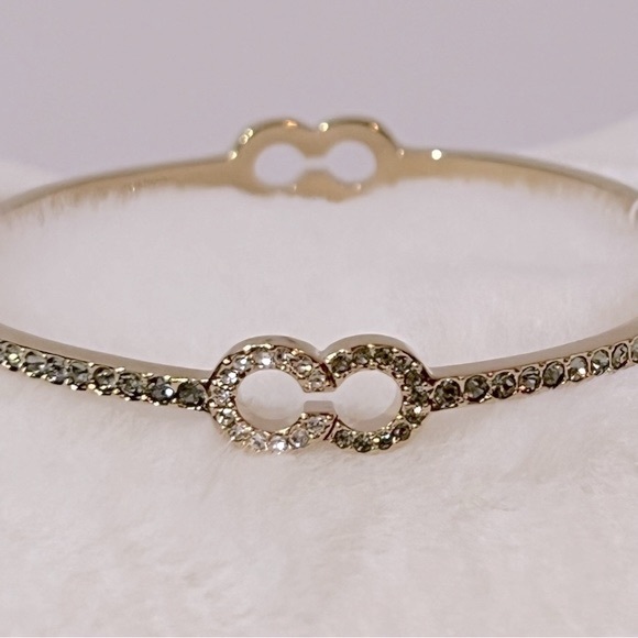 NWT Coach Gold-Tone Pave Op Art "C" Station Bangle Bracelet - Picture 8 of 17